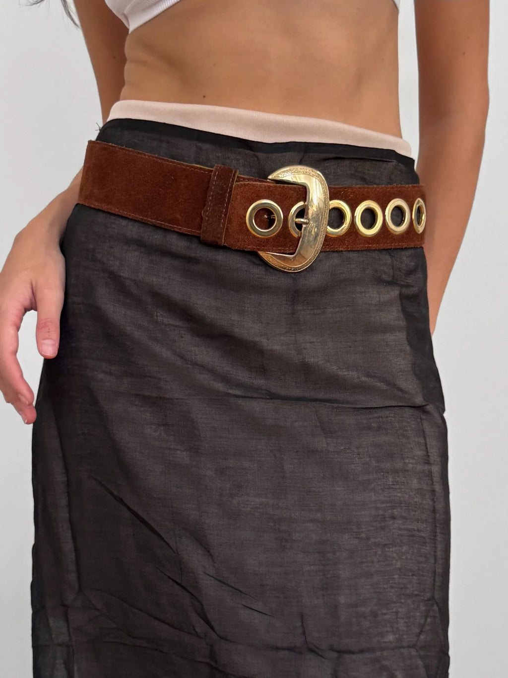 Brown Suede Belt