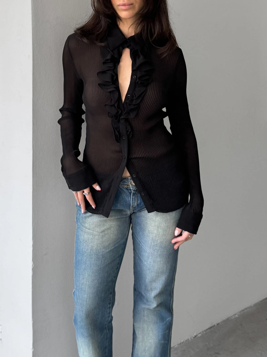 Black Tulle Shirt