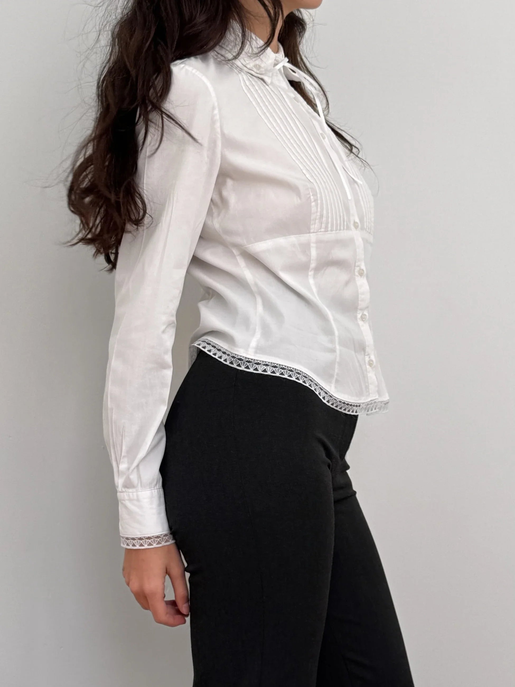 Lace-Detailed White Shirt