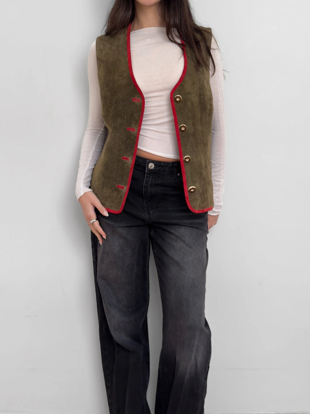 Green Suede Vest