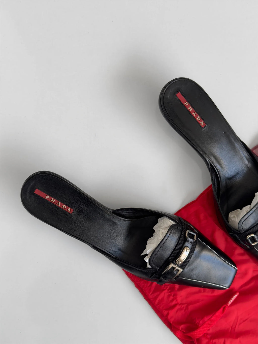 Prada Rubber-Sole Leather Mules