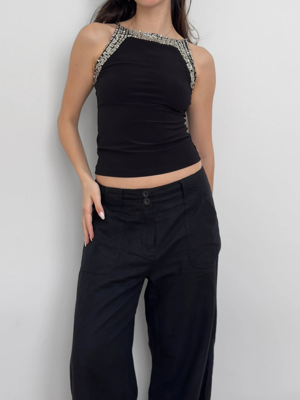 Bead-Embroidered Blouse