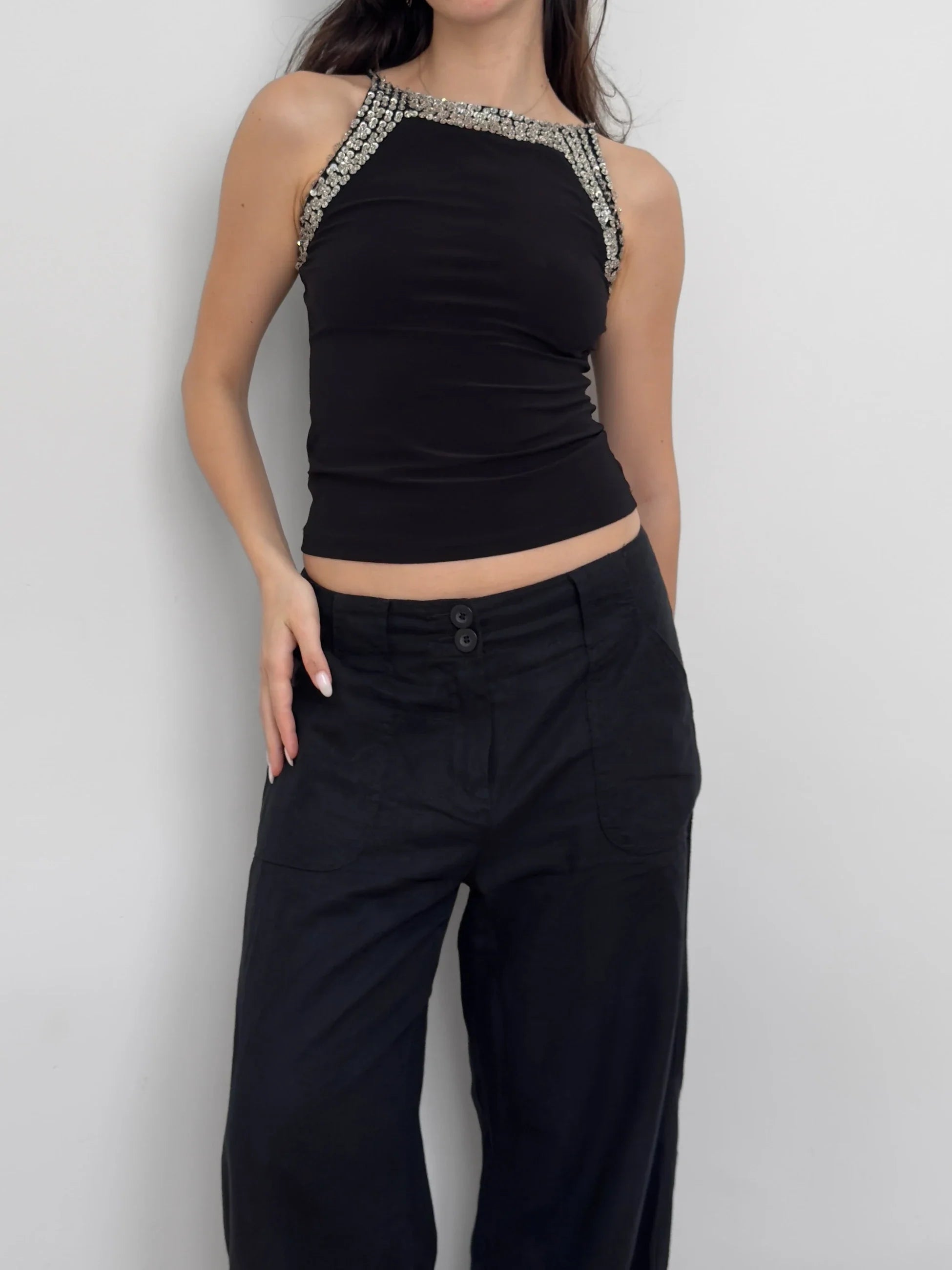 Bead-Embroidered Blouse