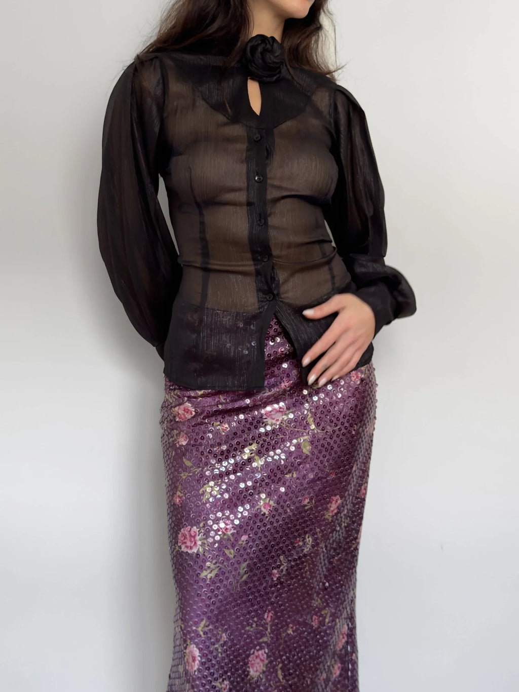 Black Tulle Shirt