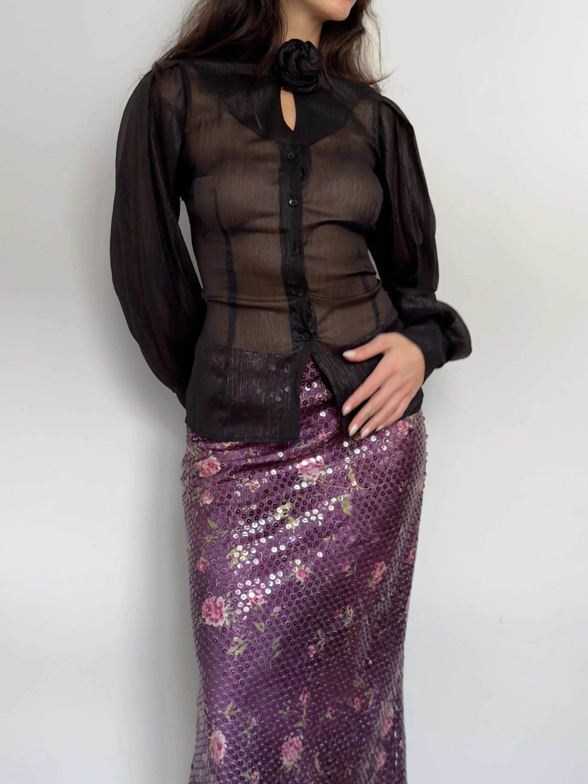 Black Tulle Shirt