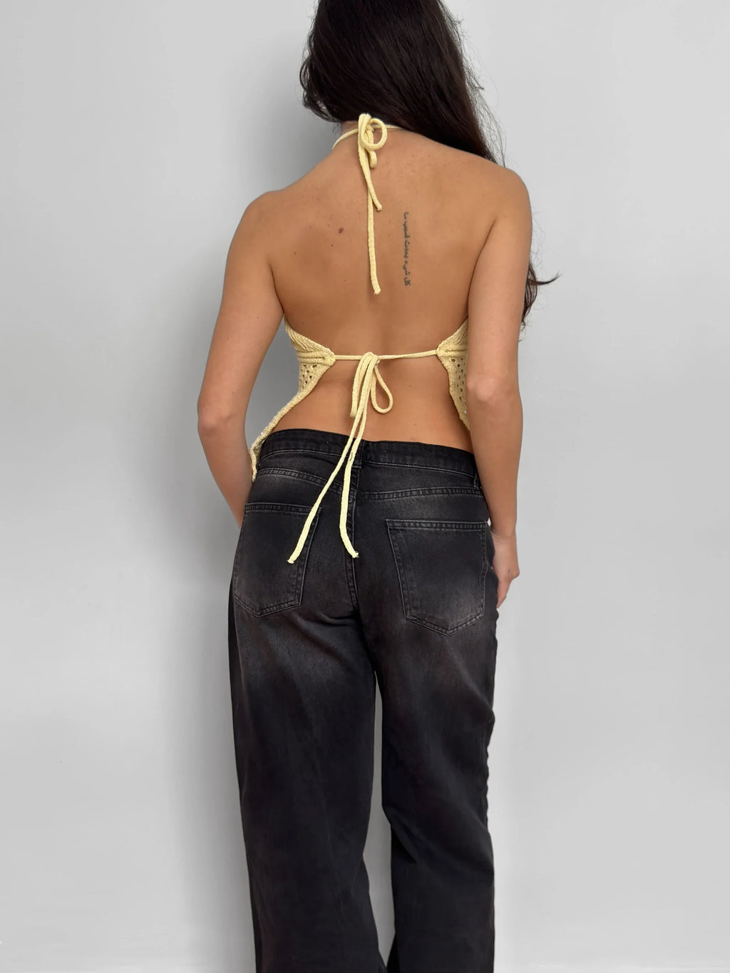 Open Back Knit Blouse