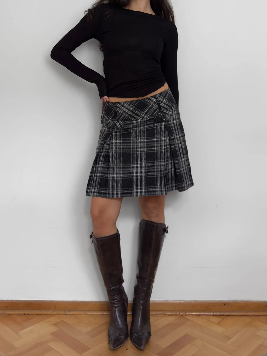 Plaid Wool Skirt