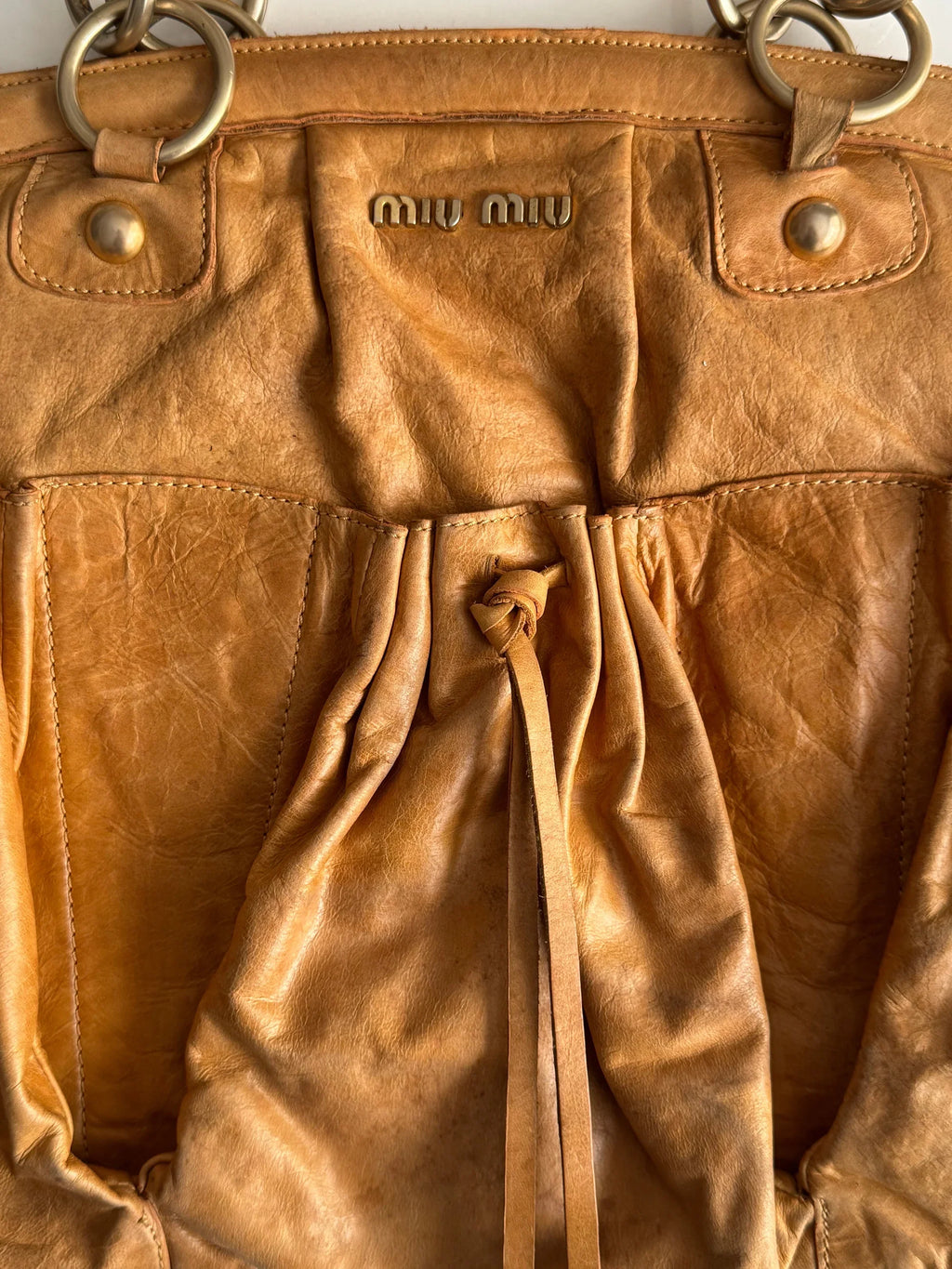 Miu Miu Leather Hobo Bag