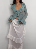 Ruffled Knit Cardigan