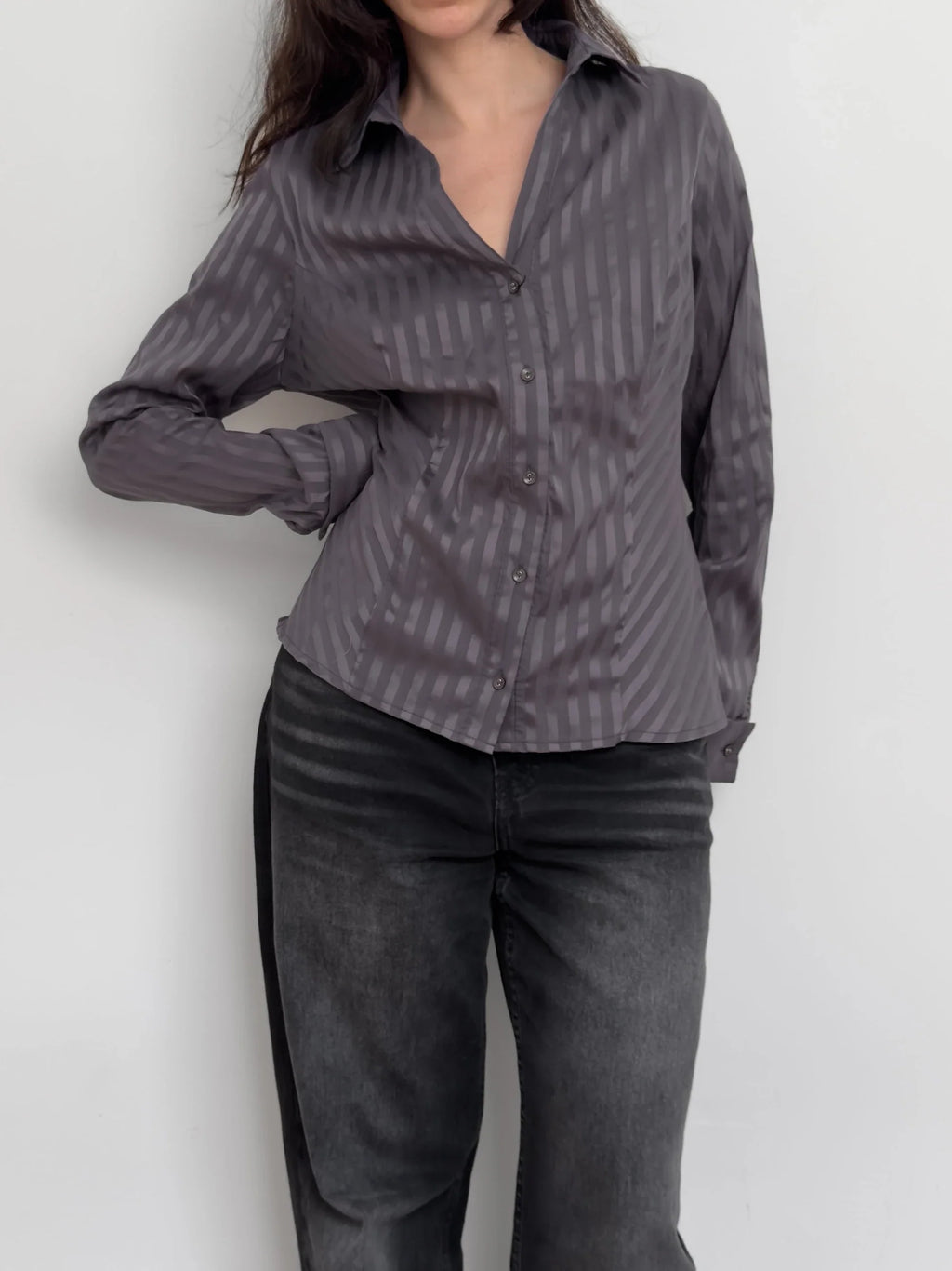 Striped Satin Shirt