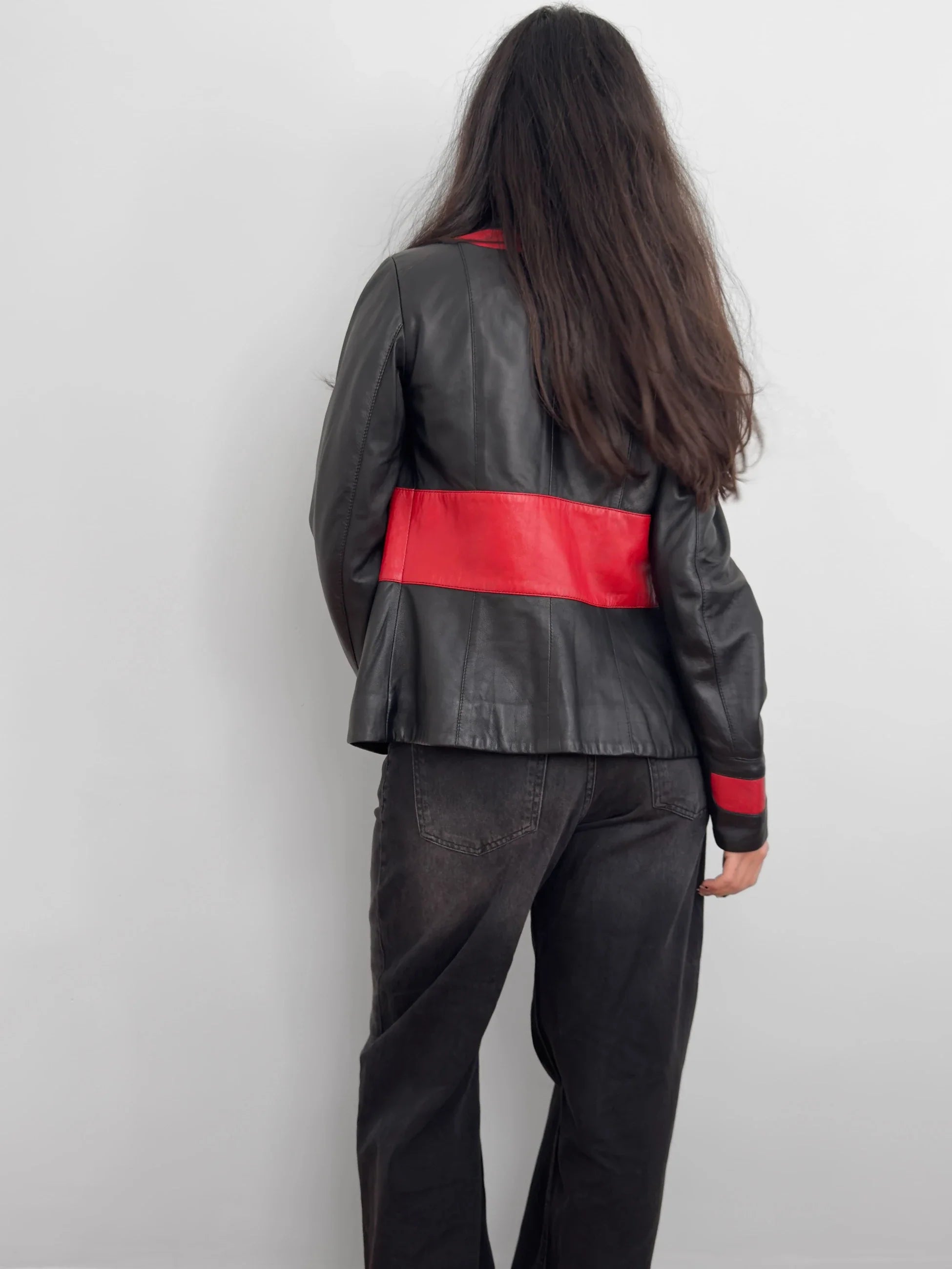 Two Coloured Leather Jacket
