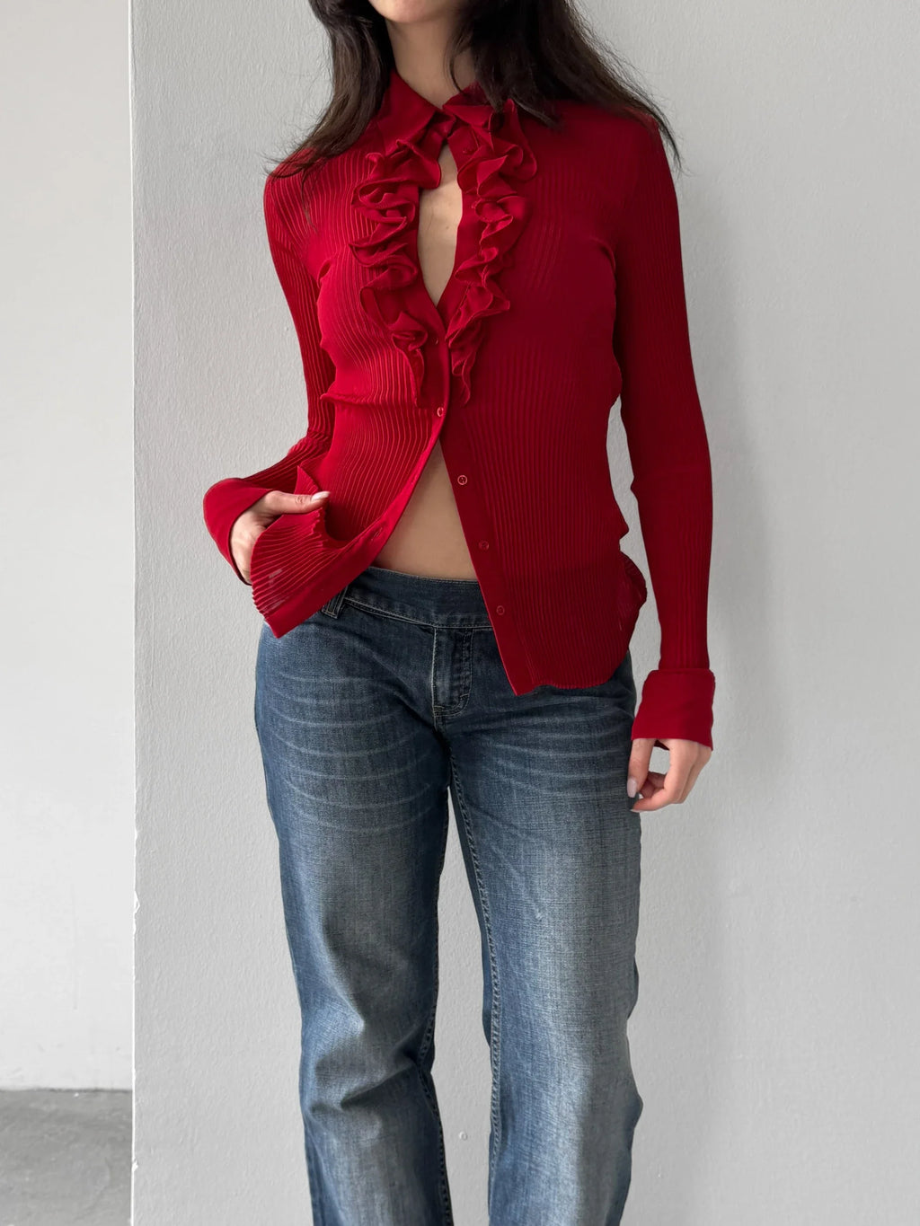 Red Tulle Shirt