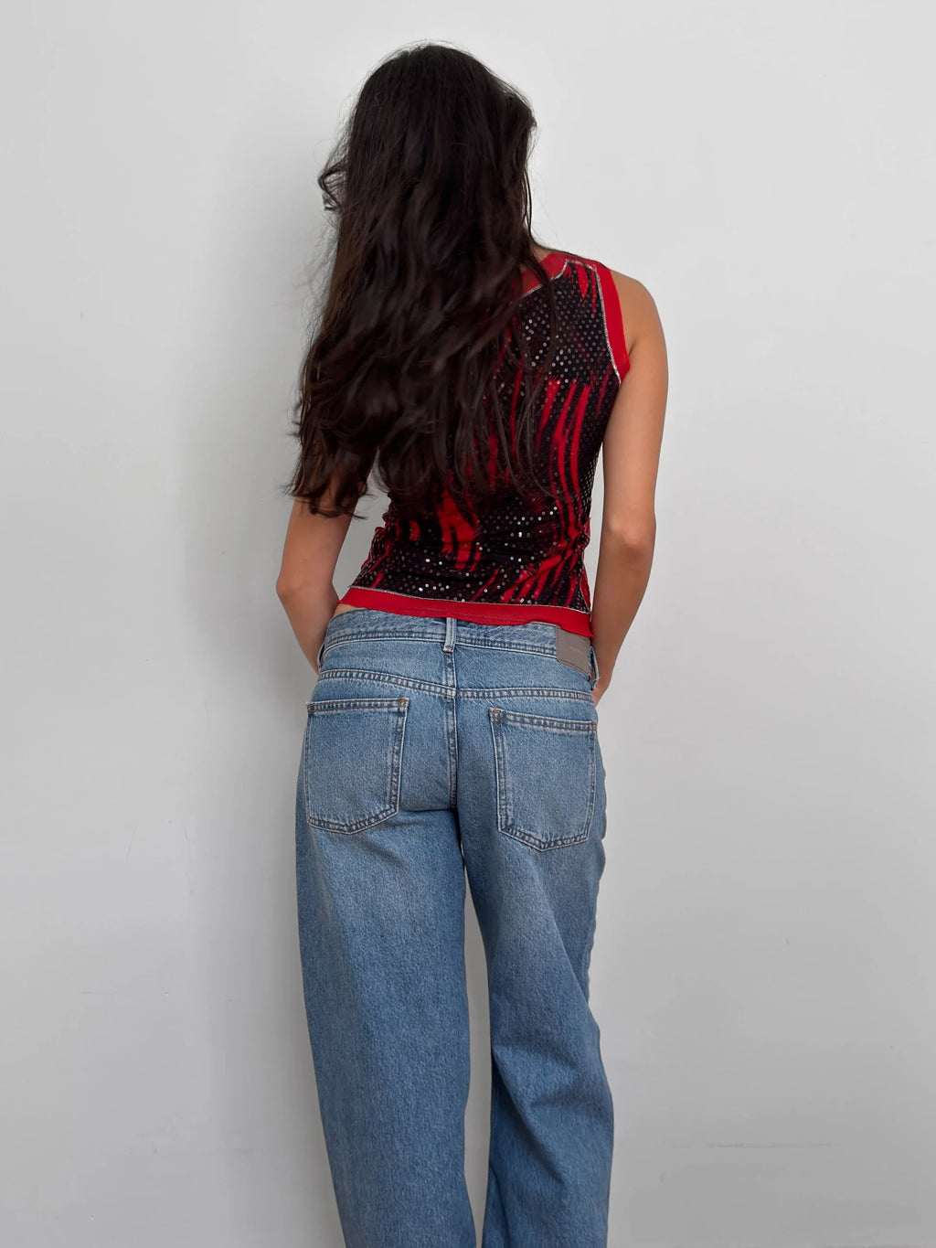 Print Tulle Blouse