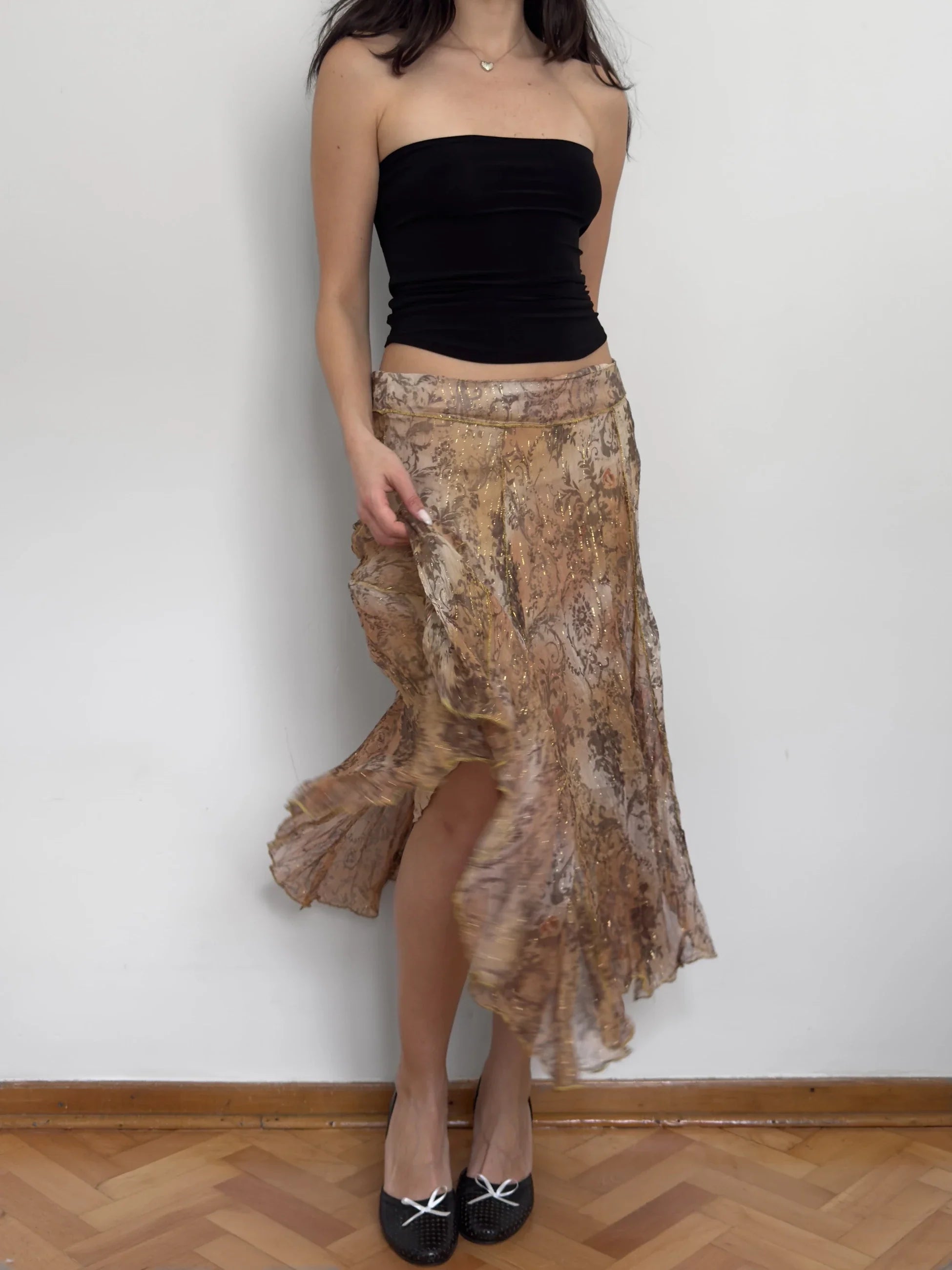 Patterned Chiffon Skirt
