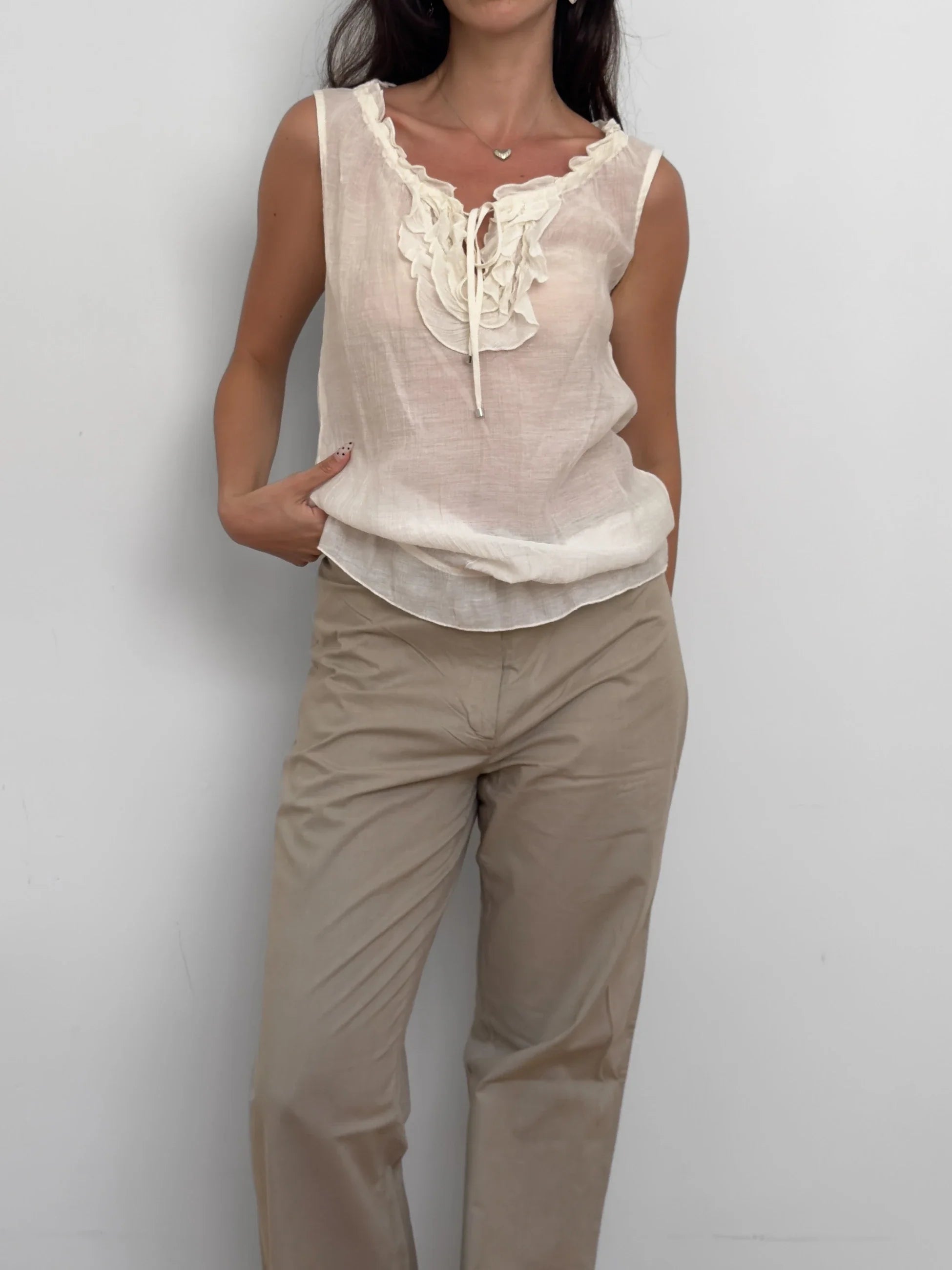 Ecru Silk Blouse