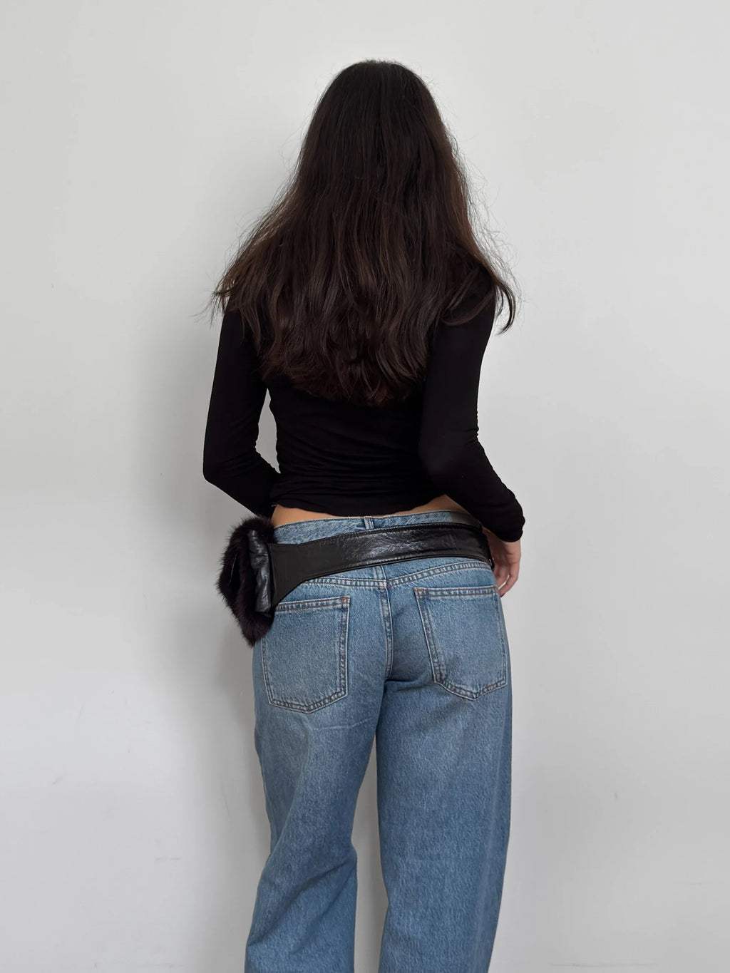 Fur-Trimmed Belted Waist Bag