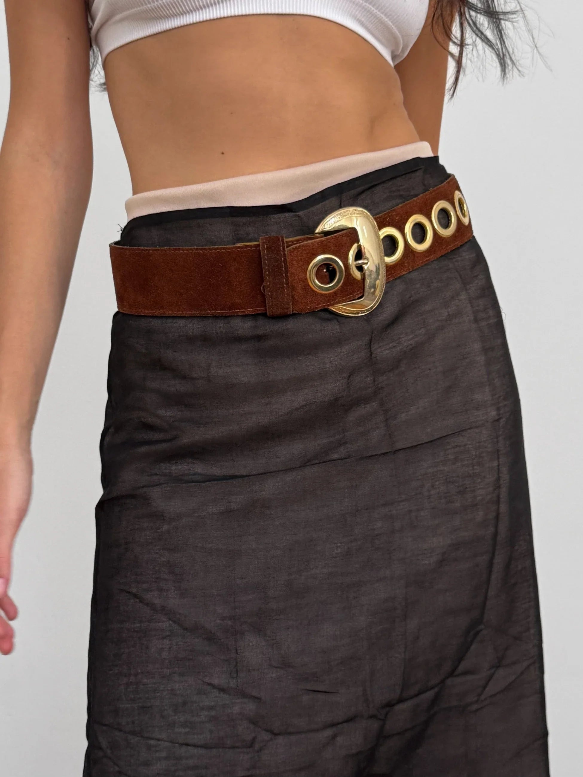 Brown Suede Belt