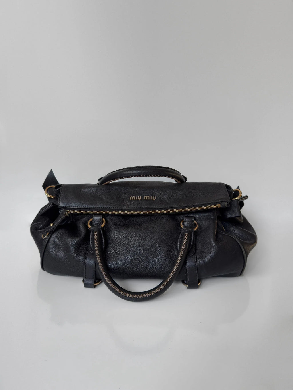 Miu Miu Vitello Lux Bow Satchel Bag