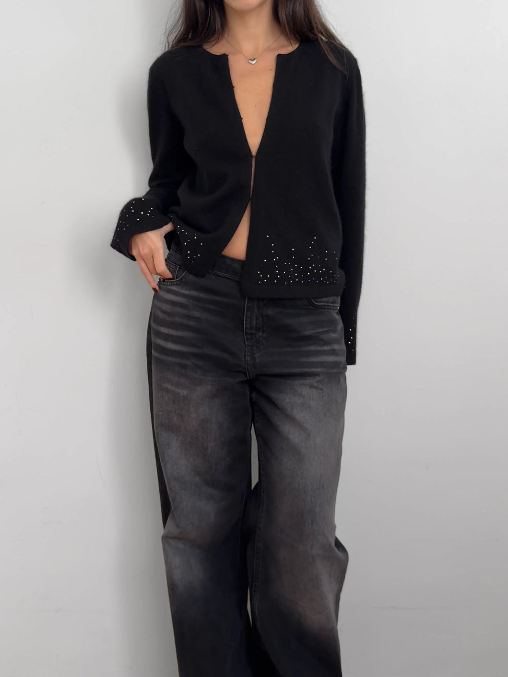 Black Wool Cardigan