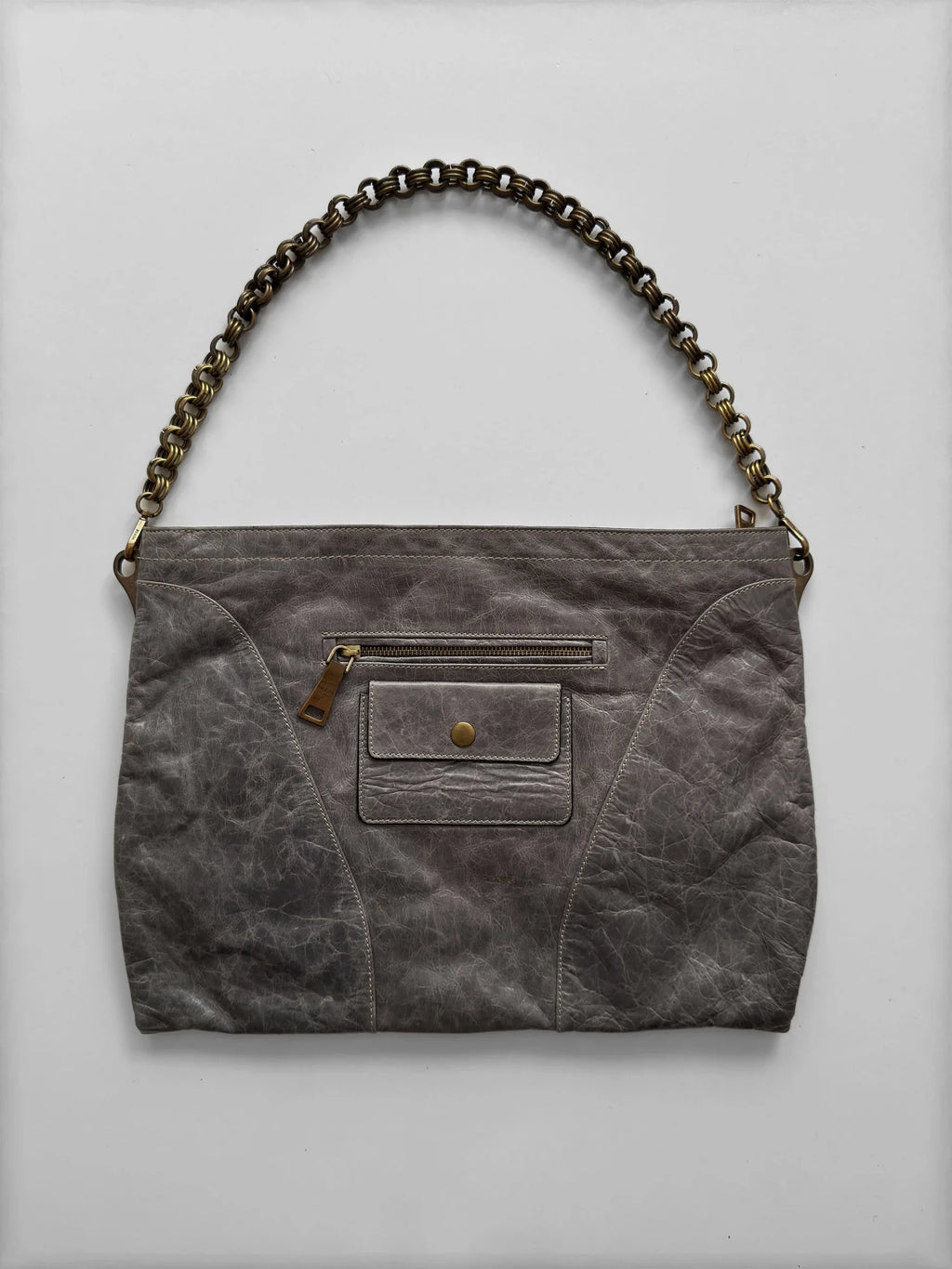 Prada Grey Leather Bag