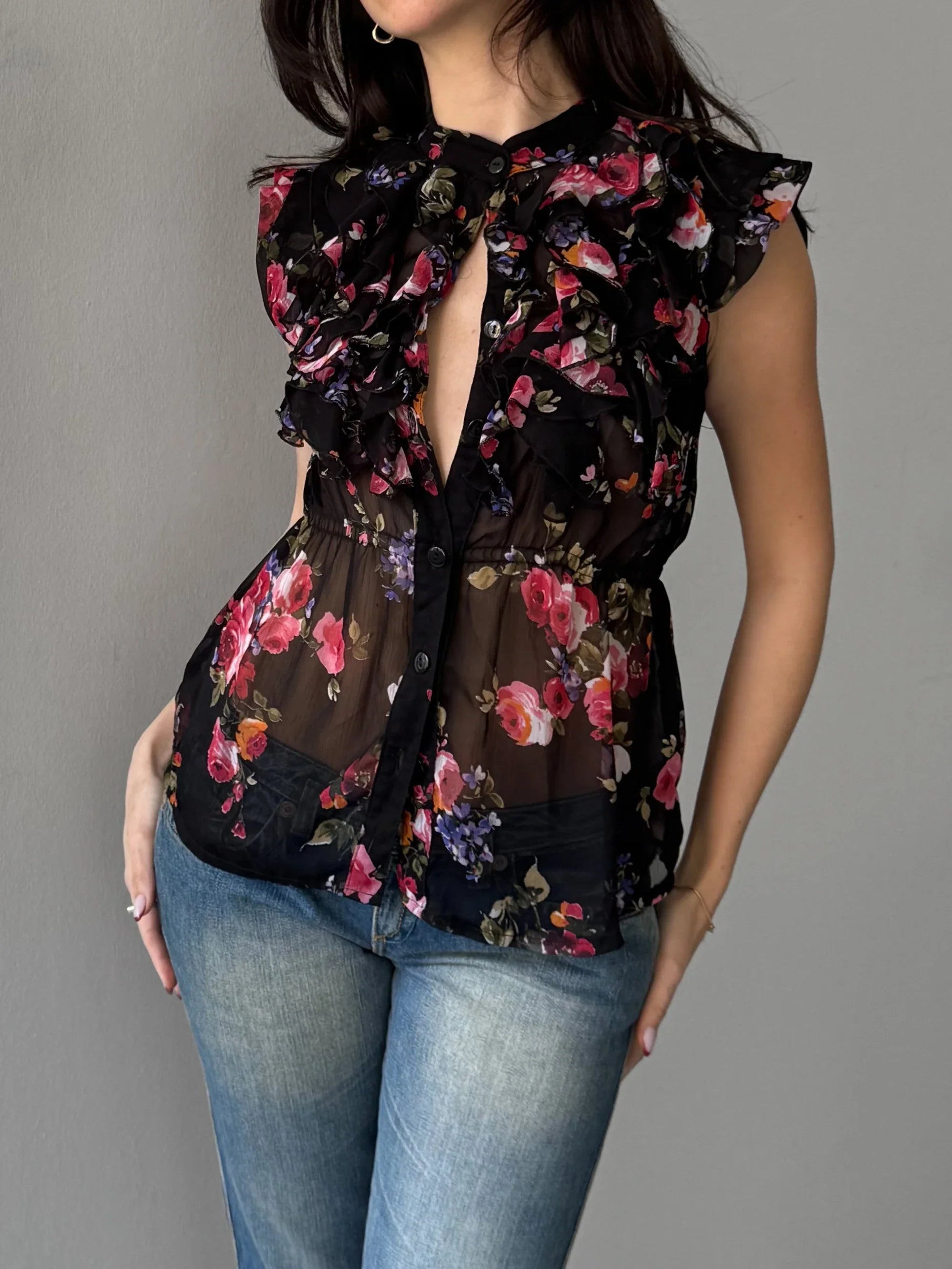 Morgan Floral Tulle Blouse