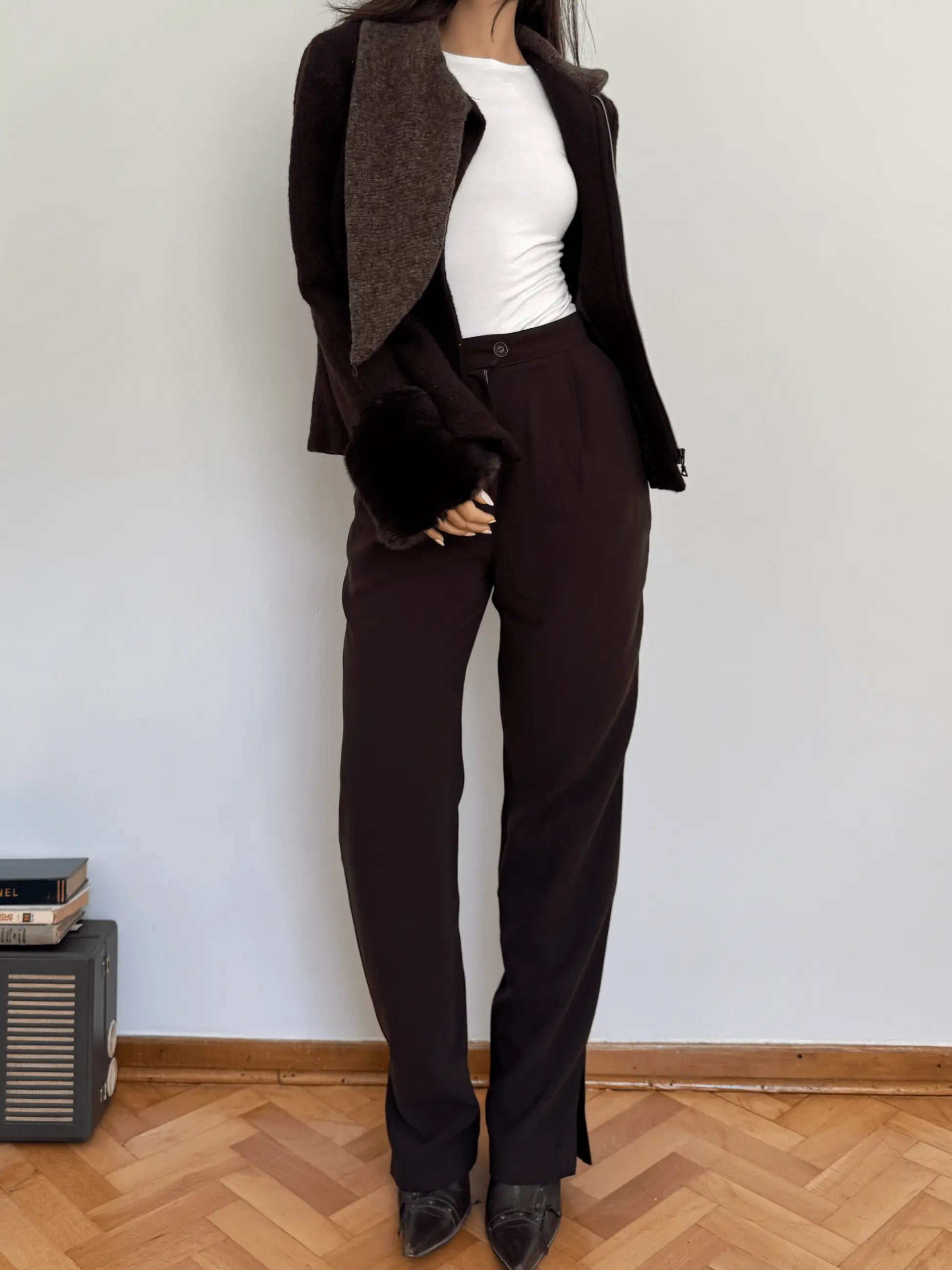 Brown Fur-Trimmed Coat