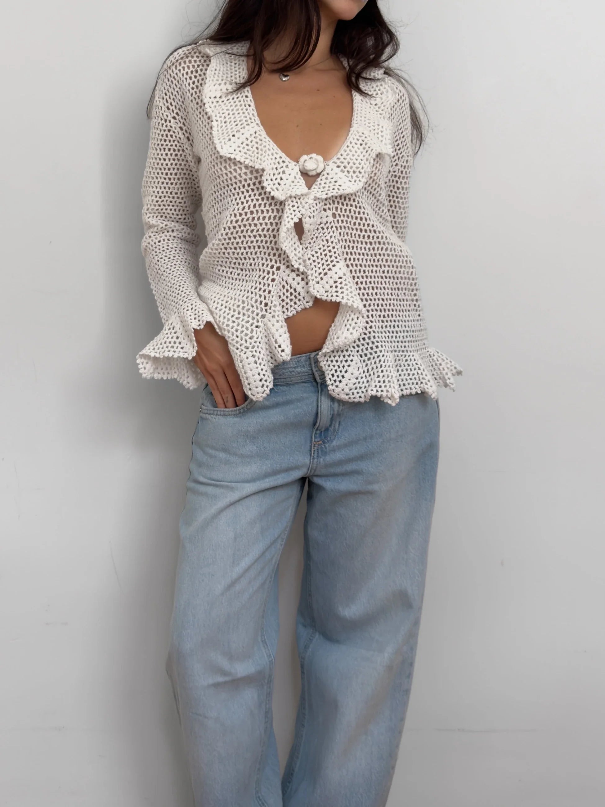 White Knit Cardigan