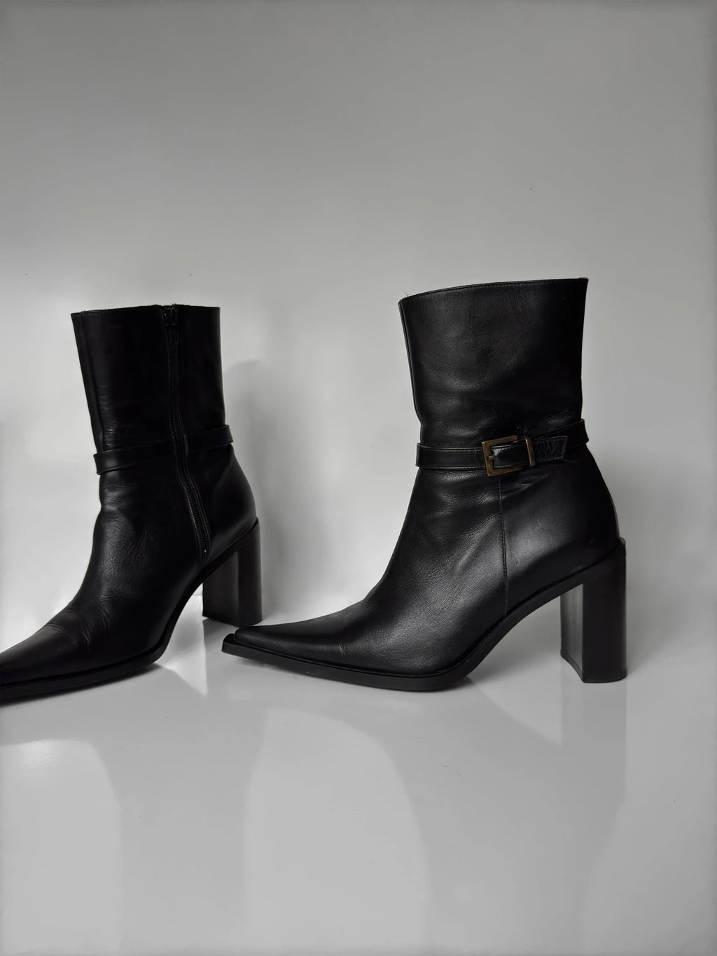 Black Leather Ankle Boot