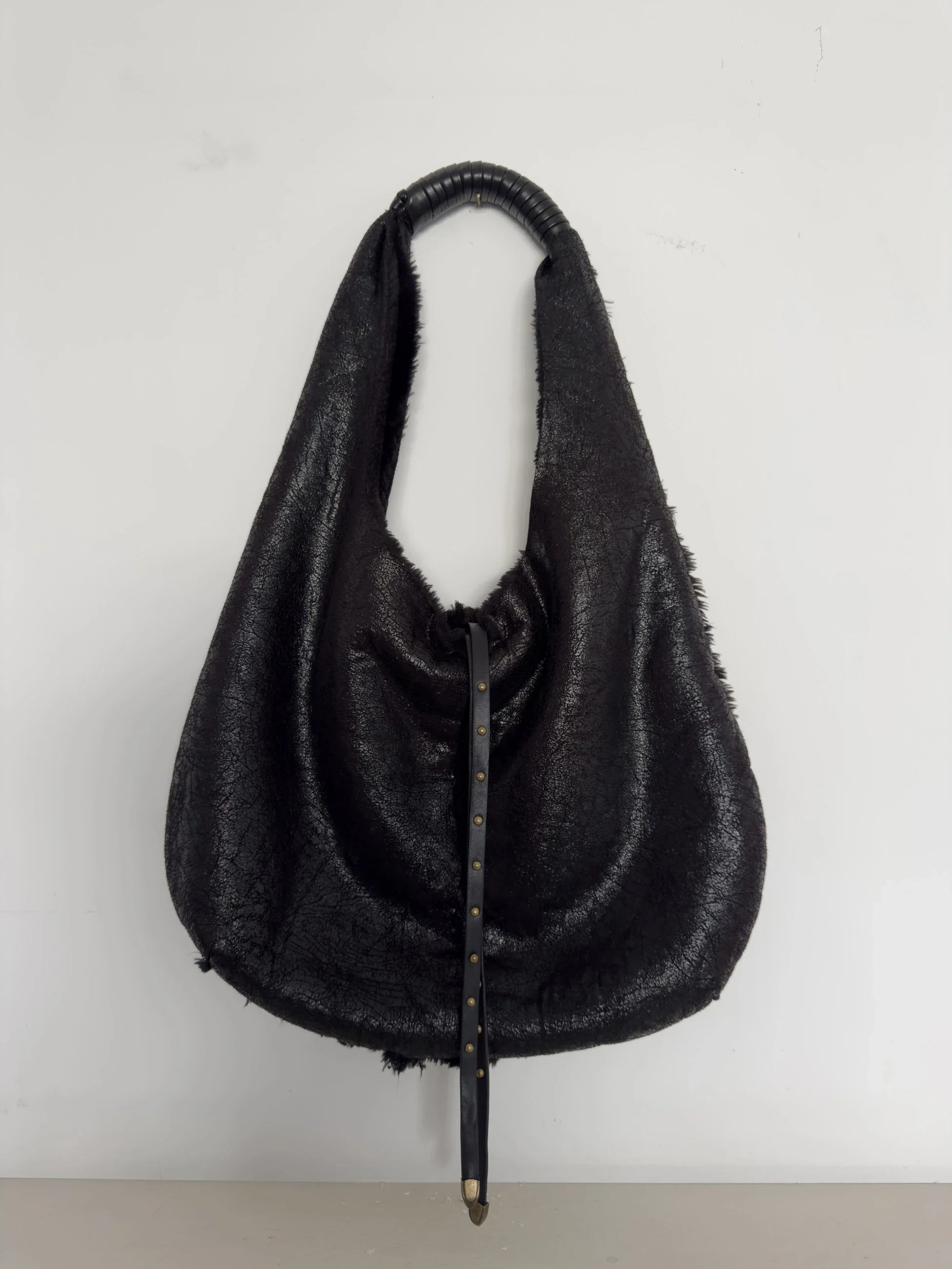 Fur-Trimmed Shoulder Bag