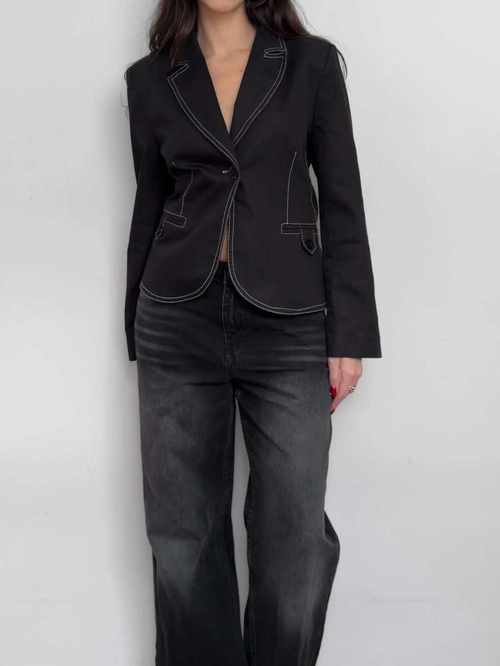 Contrast Stitched Blazer
