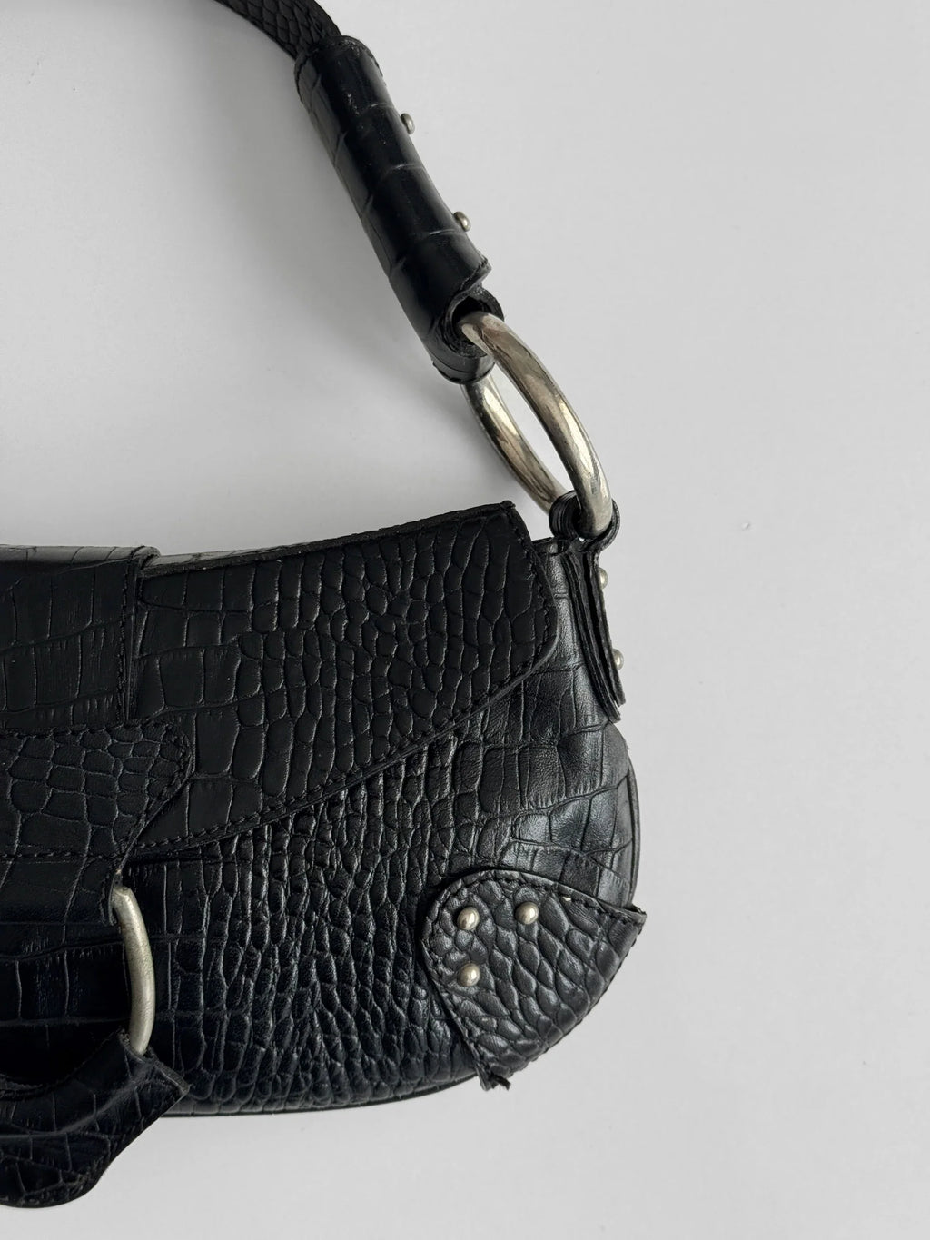 Charm-Detailed Leather Bag