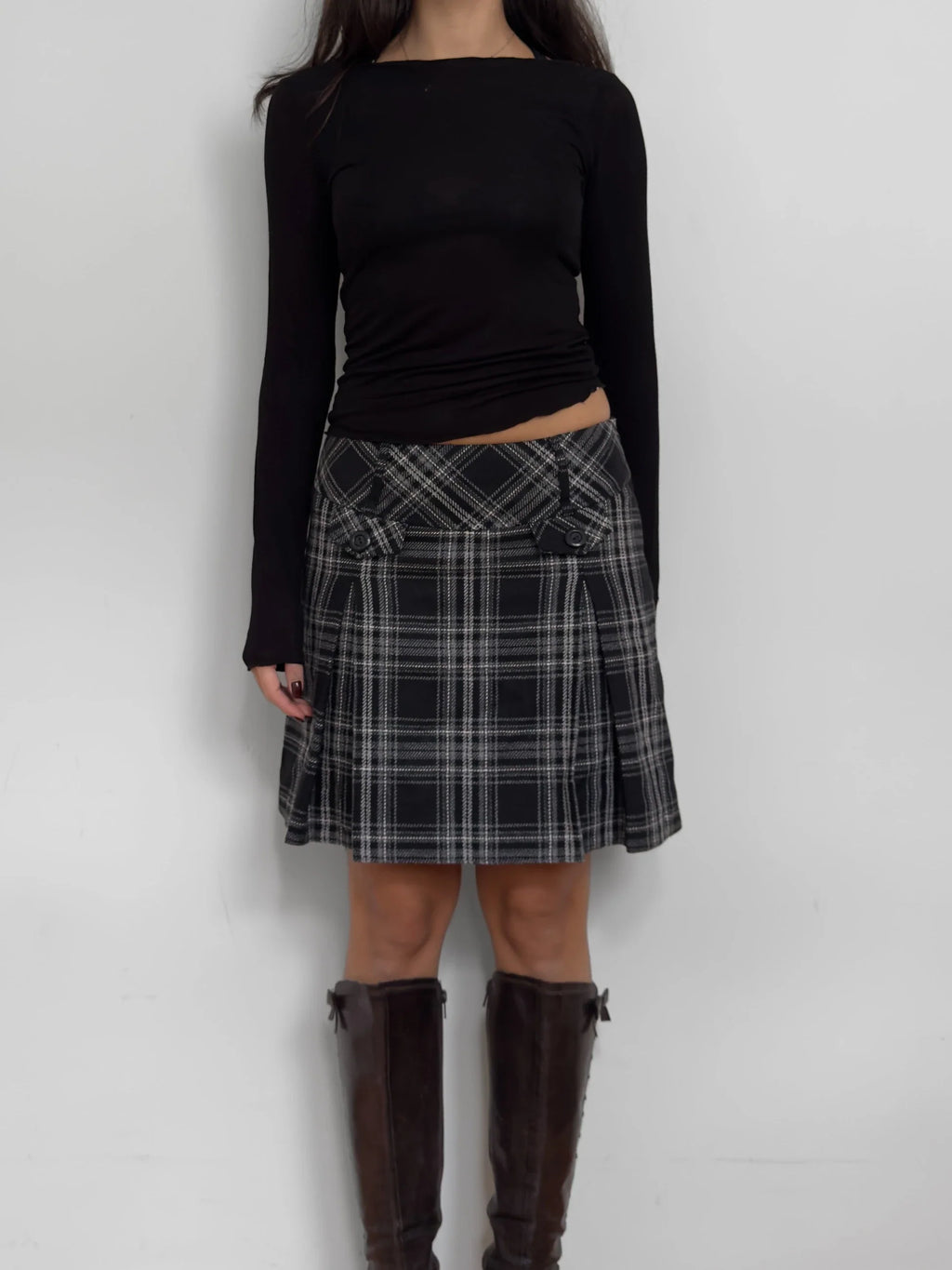 Plaid Wool Skirt