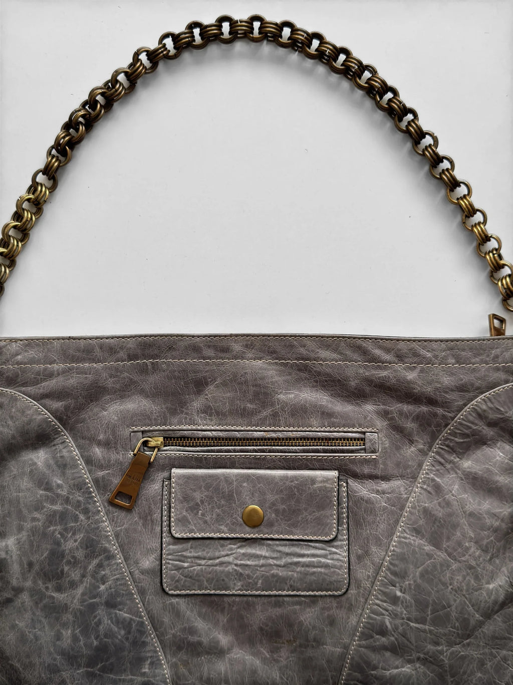 Prada Grey Leather Bag