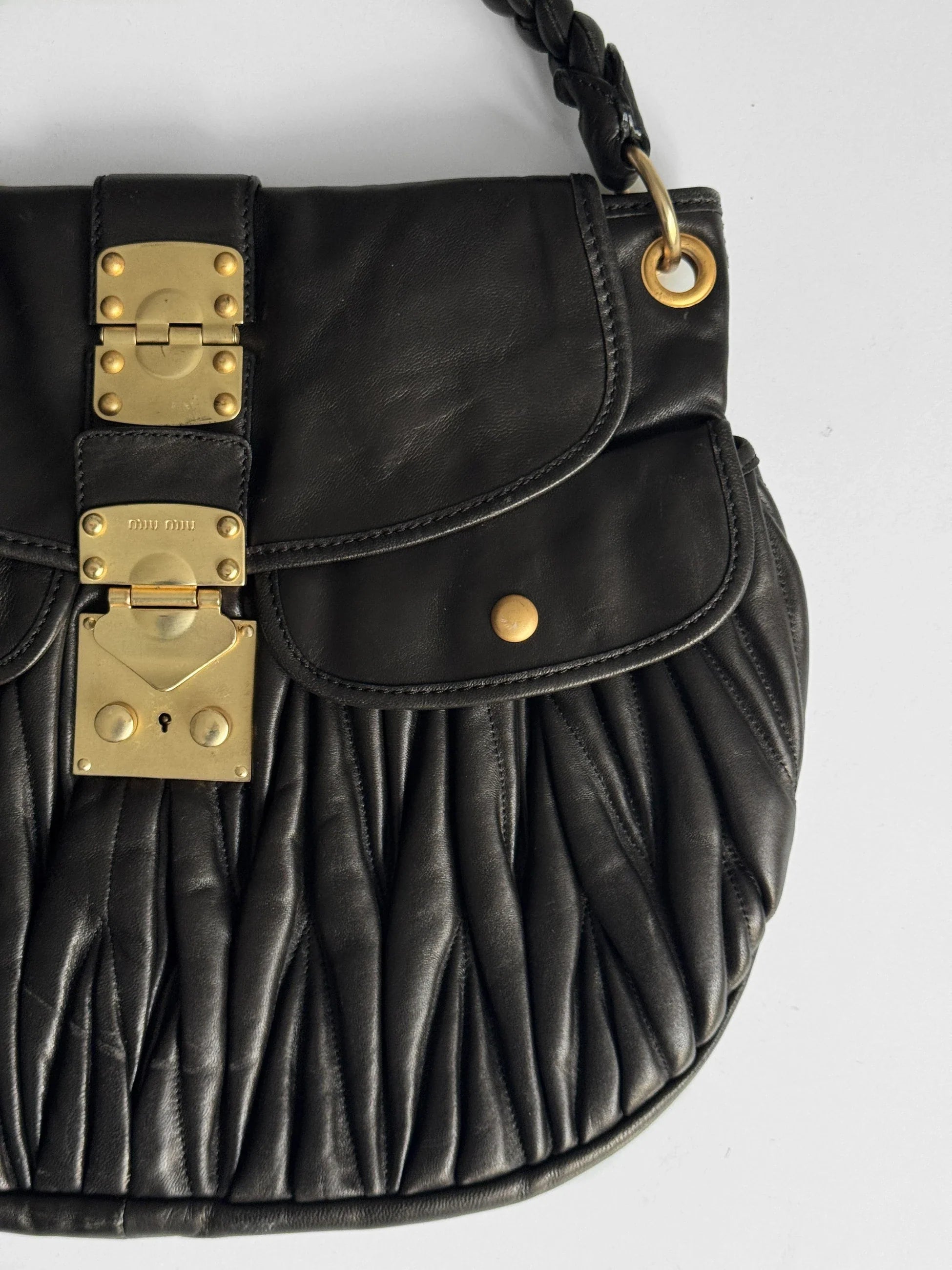 Miu Miu Coffer Matelassé Hobo Bag