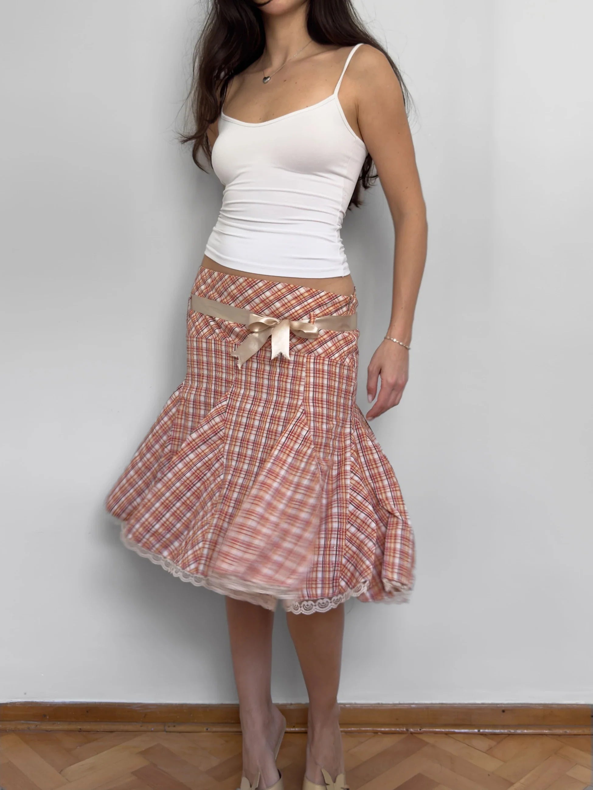 Plaid Cotton Skirt