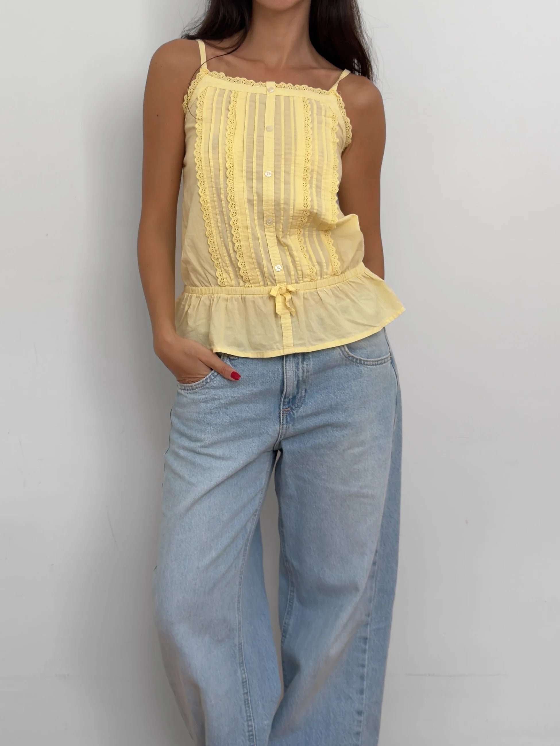 Yellow Eyelet Blouse